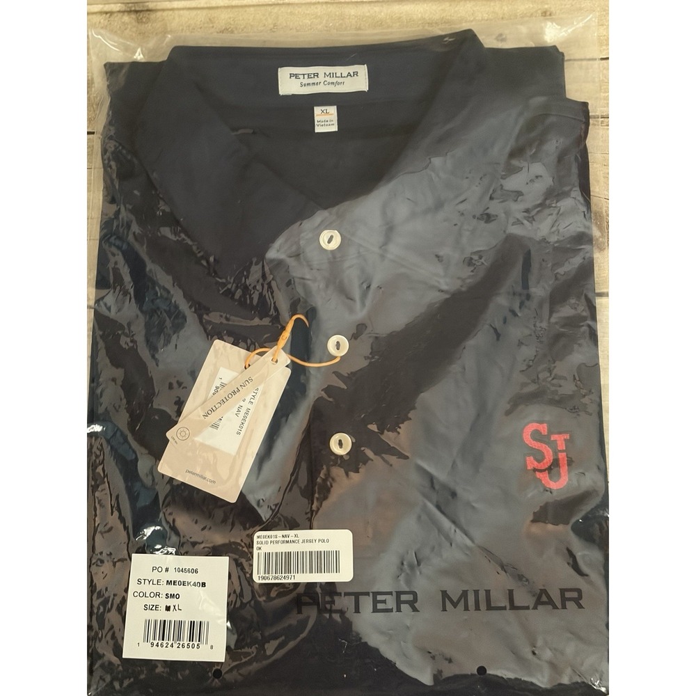 Peter Millar St Johns University Mens Polo Navy XL, New